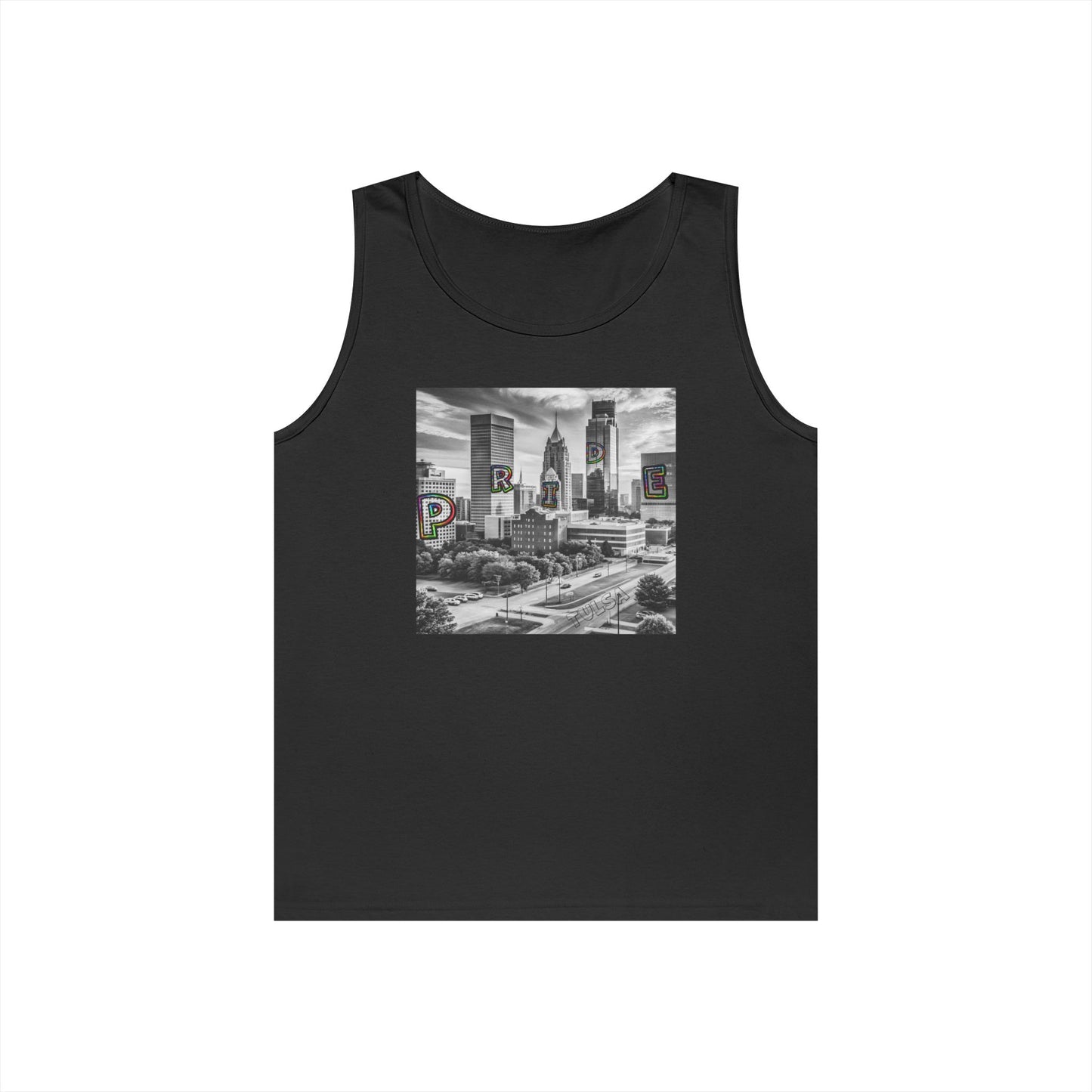 Tulsa Pride Skyline Unisex Tank Top, Graphic Apparel, Summer Wear, Casual Clothing, Gift for City Lovers