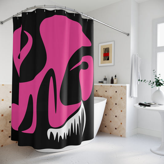 Bold Abstract Pink Shower Curtain - Modern Bathroom Decor