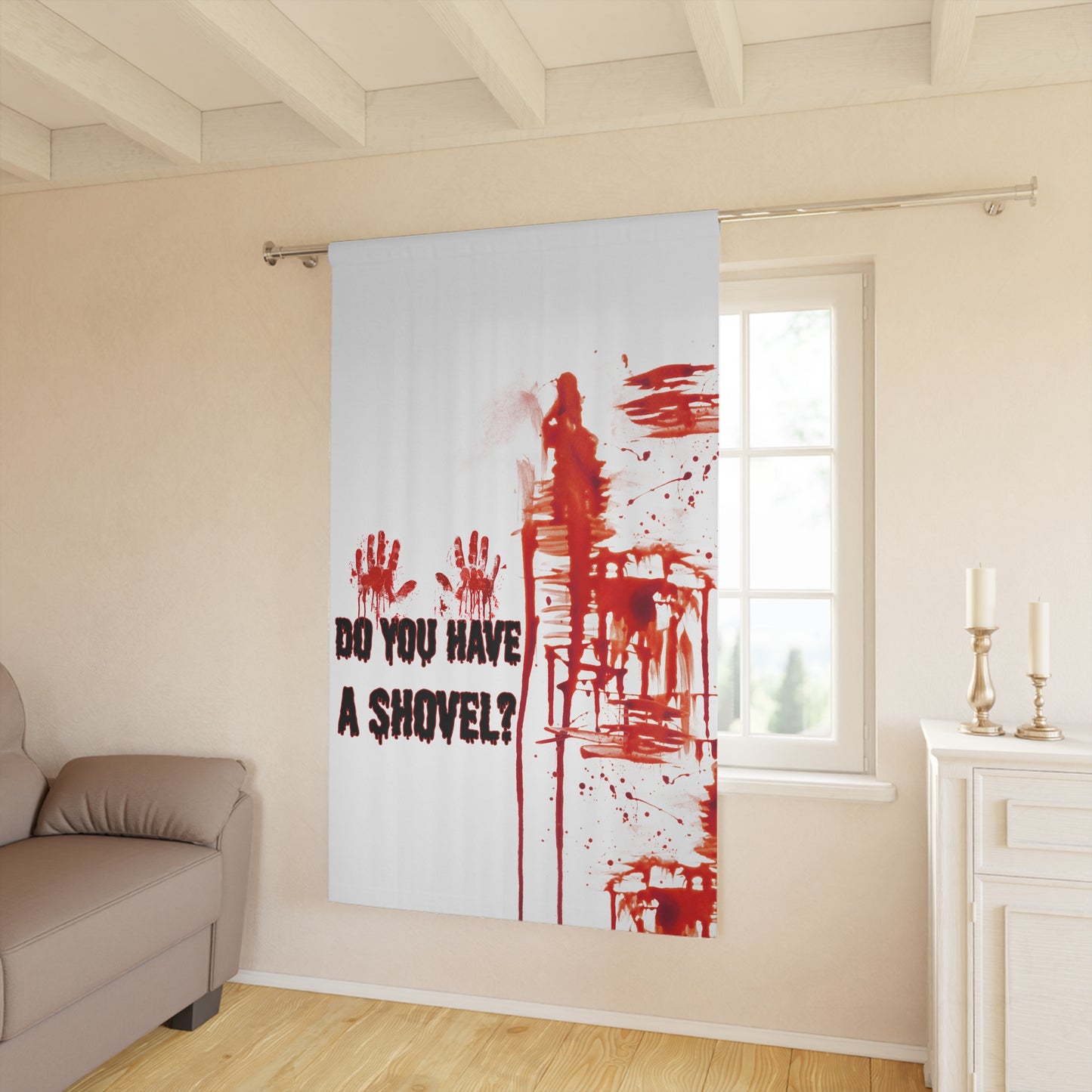 Gory Statement Window Curtains, Scary Home Decor, Halloween Decorations, Horror Vibes, Unique Gift Idea