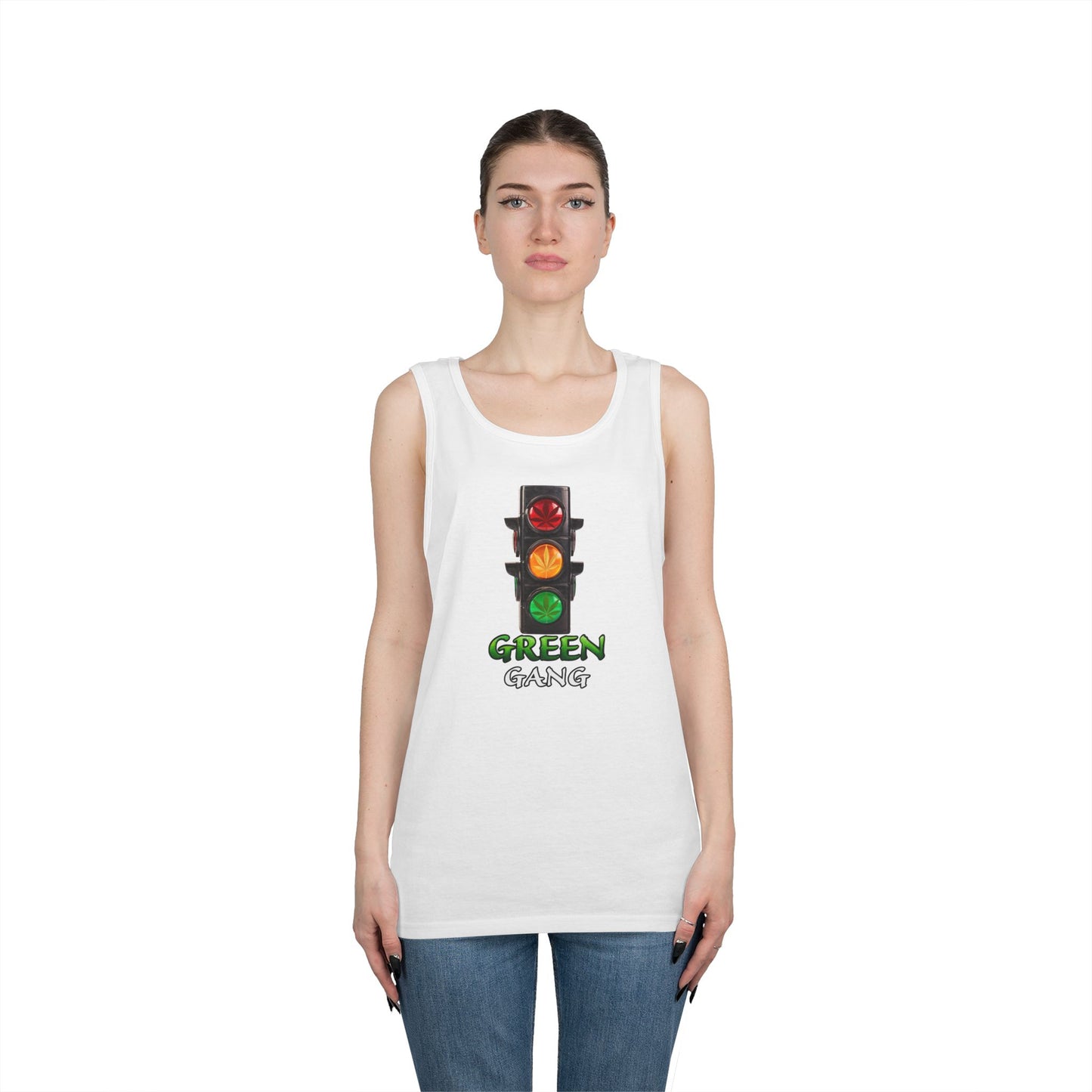 Creative Green Light Unisex Tank Top - Casual Summer Wear, Gift for Music Lovers, Festival Outfit, Trendy Graphic Tee