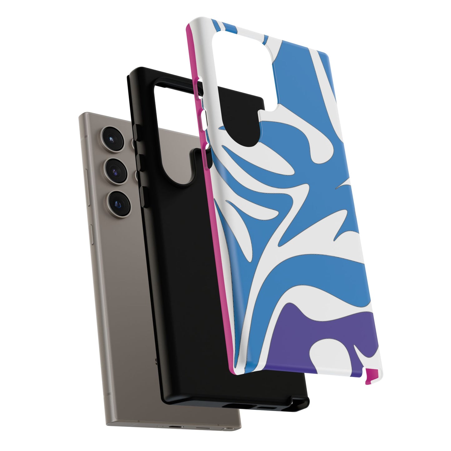 Stylish Tough Phone Case - Blue Abstract Design