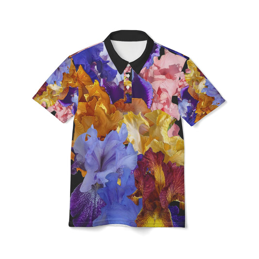 Vibrant Floral Unisex Polo Shirt - Colorful Flower Design for Casual Wear