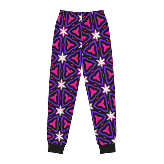 Colorful Youth Joggers with Geometric Star Pattern - Trendy Activewear for Kids