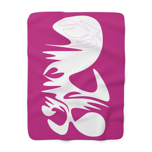 Cozy Sherpa Fleece Blanket with Bold Graphic Design