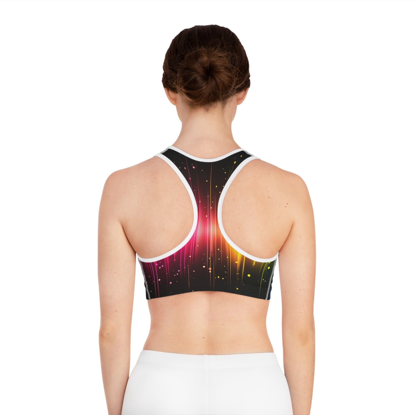 Vibrant Rainbow Sports Bra, OKLAHOMO Print, Activewear for Festivals, Workout Gear, LGBTQ+ Pride Apparel, Gift for Fitness Enthusiasts