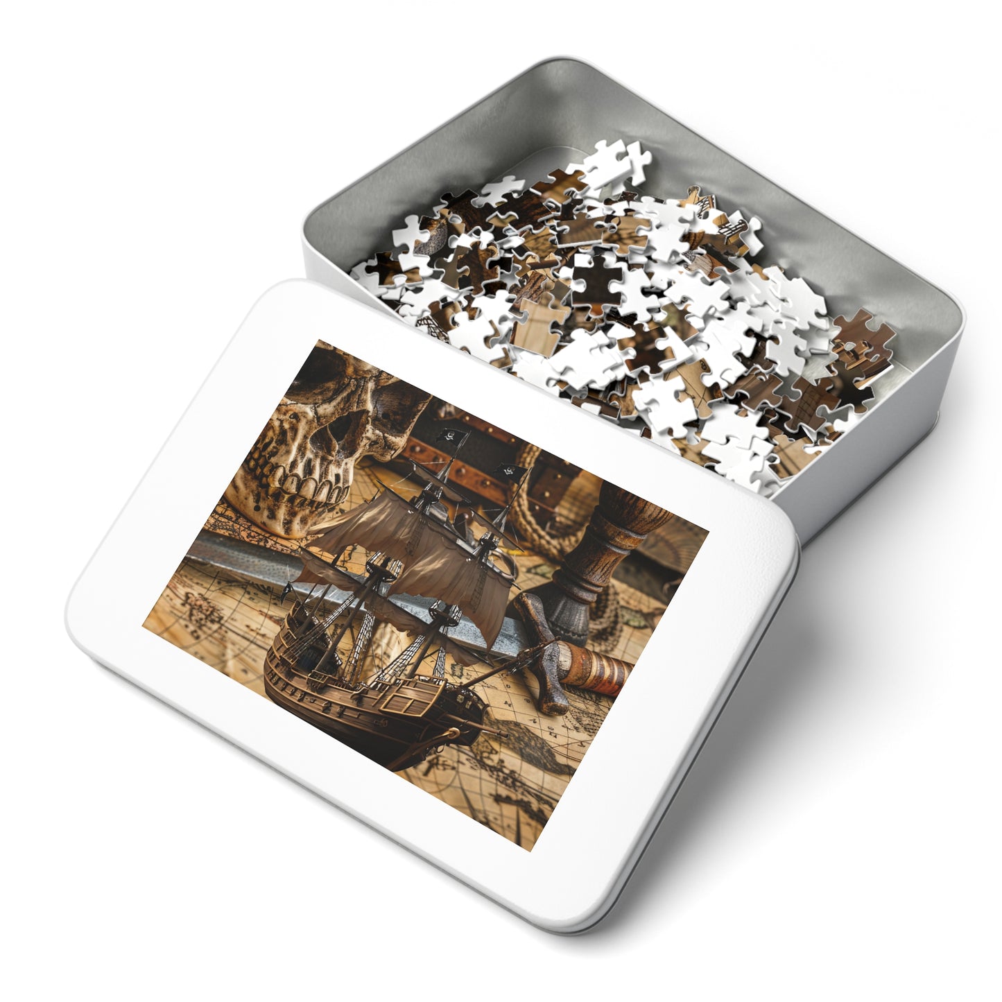 Nautical Adventure Jigsaw Puzzle, Pirate Ship Puzzle, Vintage Puzzle, Gift for Puzzle Lovers, Family Game Night Activity
