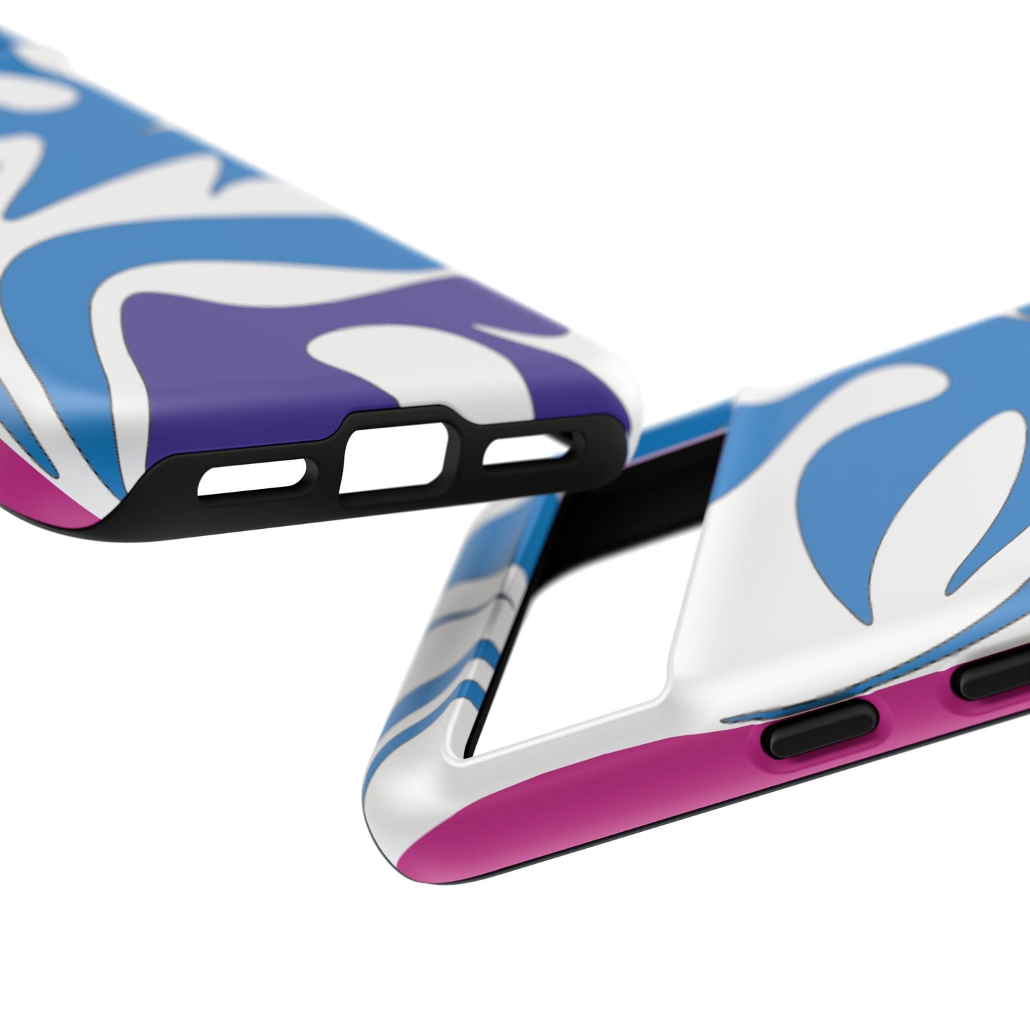 Stylish Tough Phone Case - Blue Abstract Design