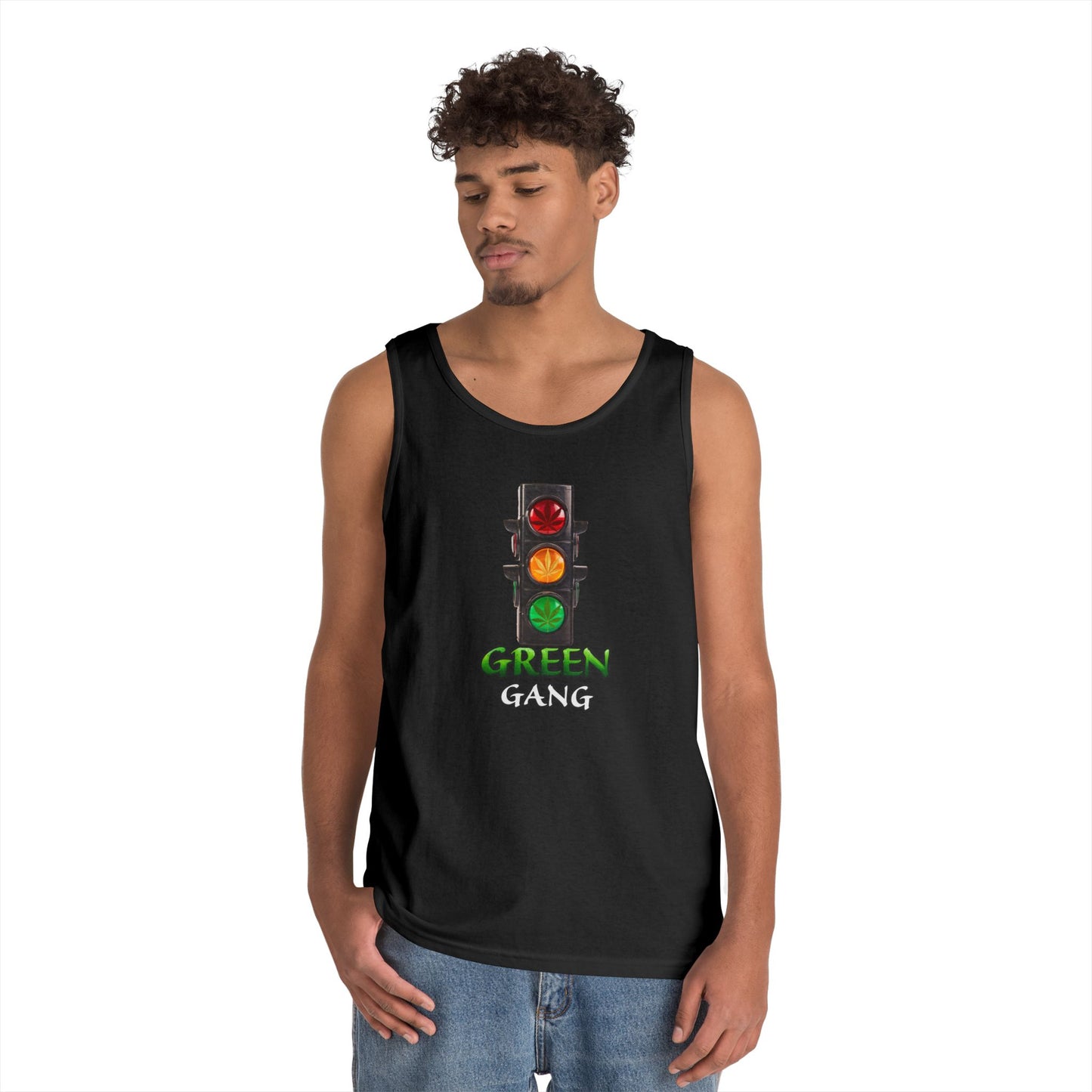 Creative Green Light Unisex Tank Top - Casual Summer Wear, Gift for Music Lovers, Festival Outfit, Trendy Graphic Tee
