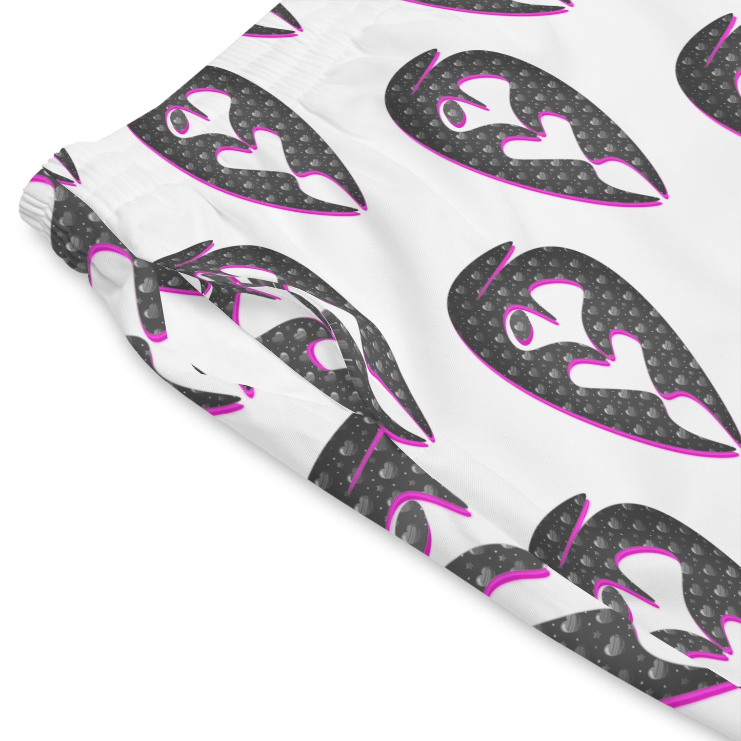 Men's Elastic Beach Shorts with Heart Design - Perfect for Summer Fun!