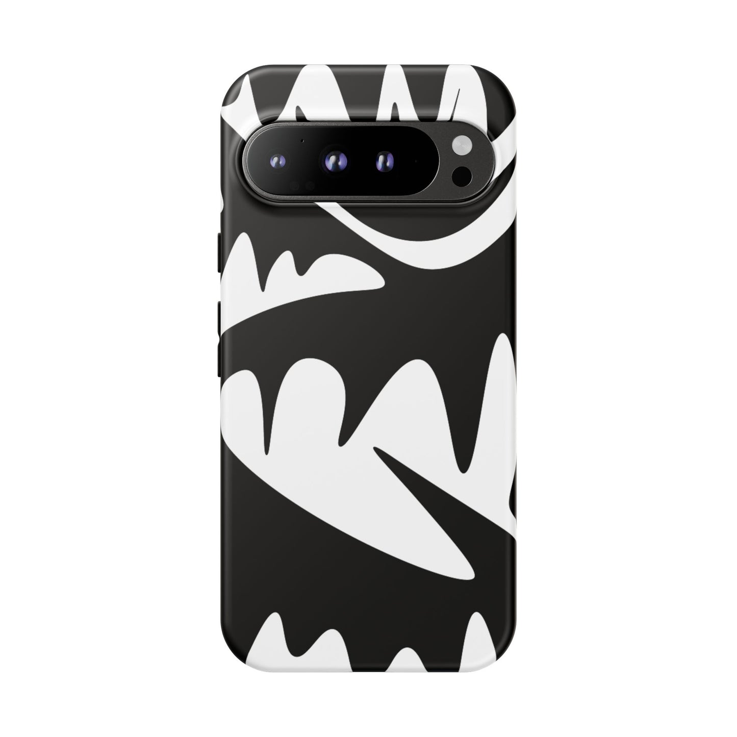 Tough Cases: Bold Black & White Monster Design Phone Case for Trendsetters