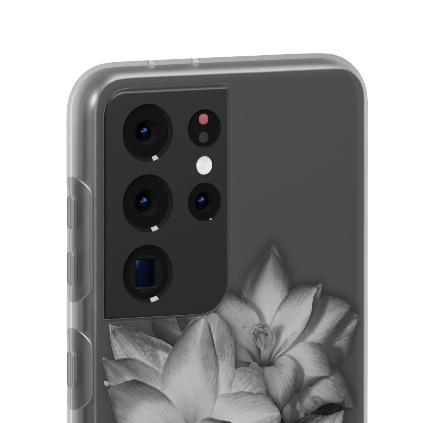 Elegant Floral Flexi Case - Stylish Black & White Design for Smartphones