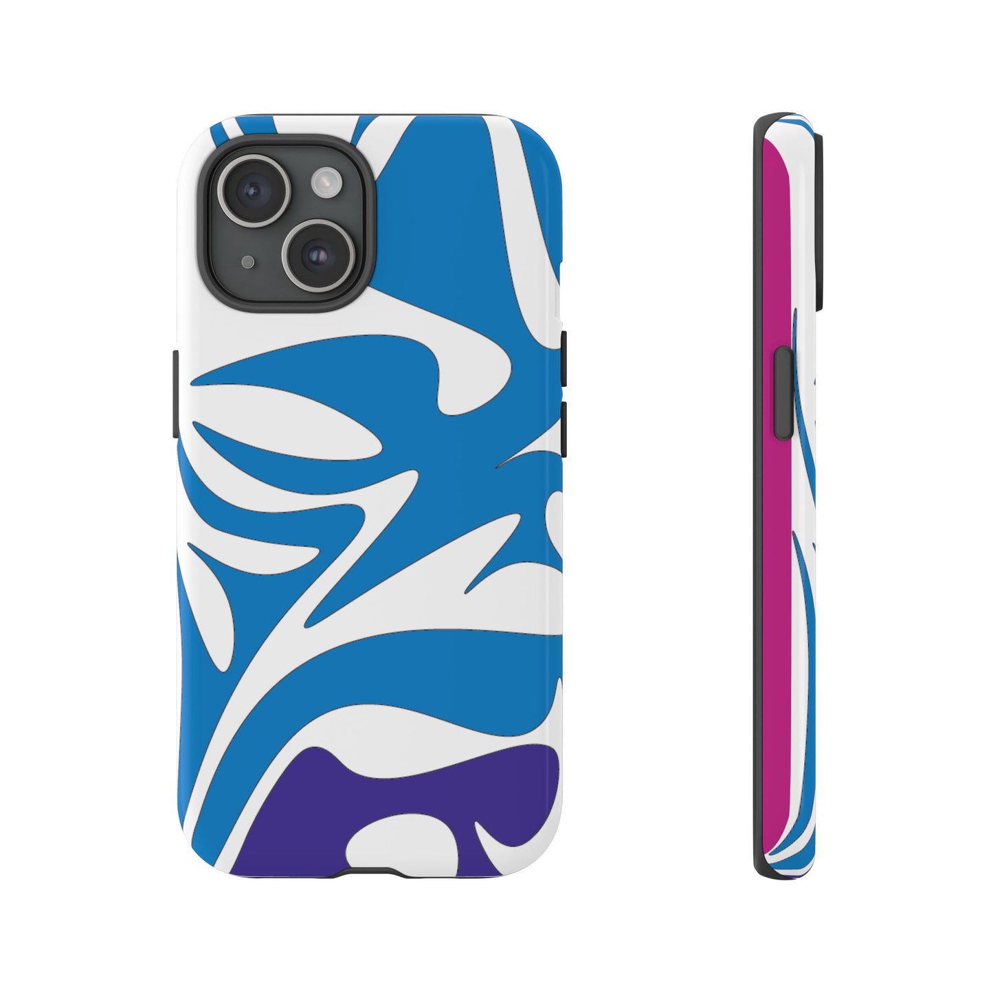 Stylish Tough Phone Case - Blue Abstract Design
