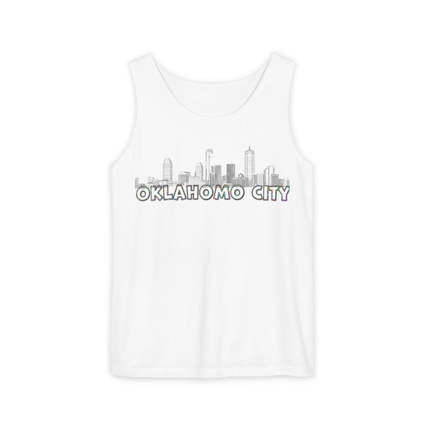 Oklahomo City Pride Skyline Unisex Tank Top, Casual Summer Wear, Travel Souvenir, Gift for Locals, City Pride Merchandise
