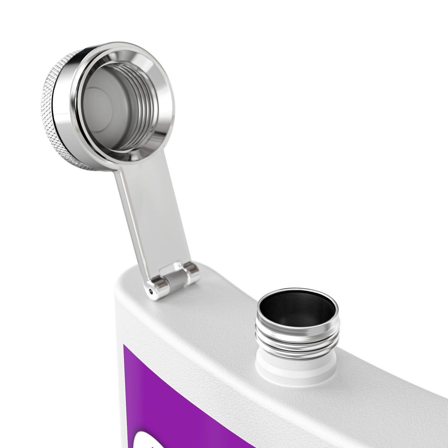 Artistic 6oz Stainless Steel Flask - Unique Purple Design