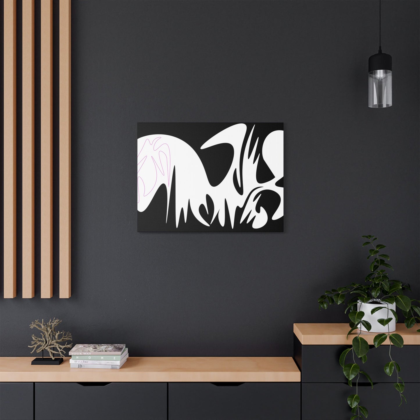 Abstract Art Canvas Print - Modern Black and White Wall Decor
