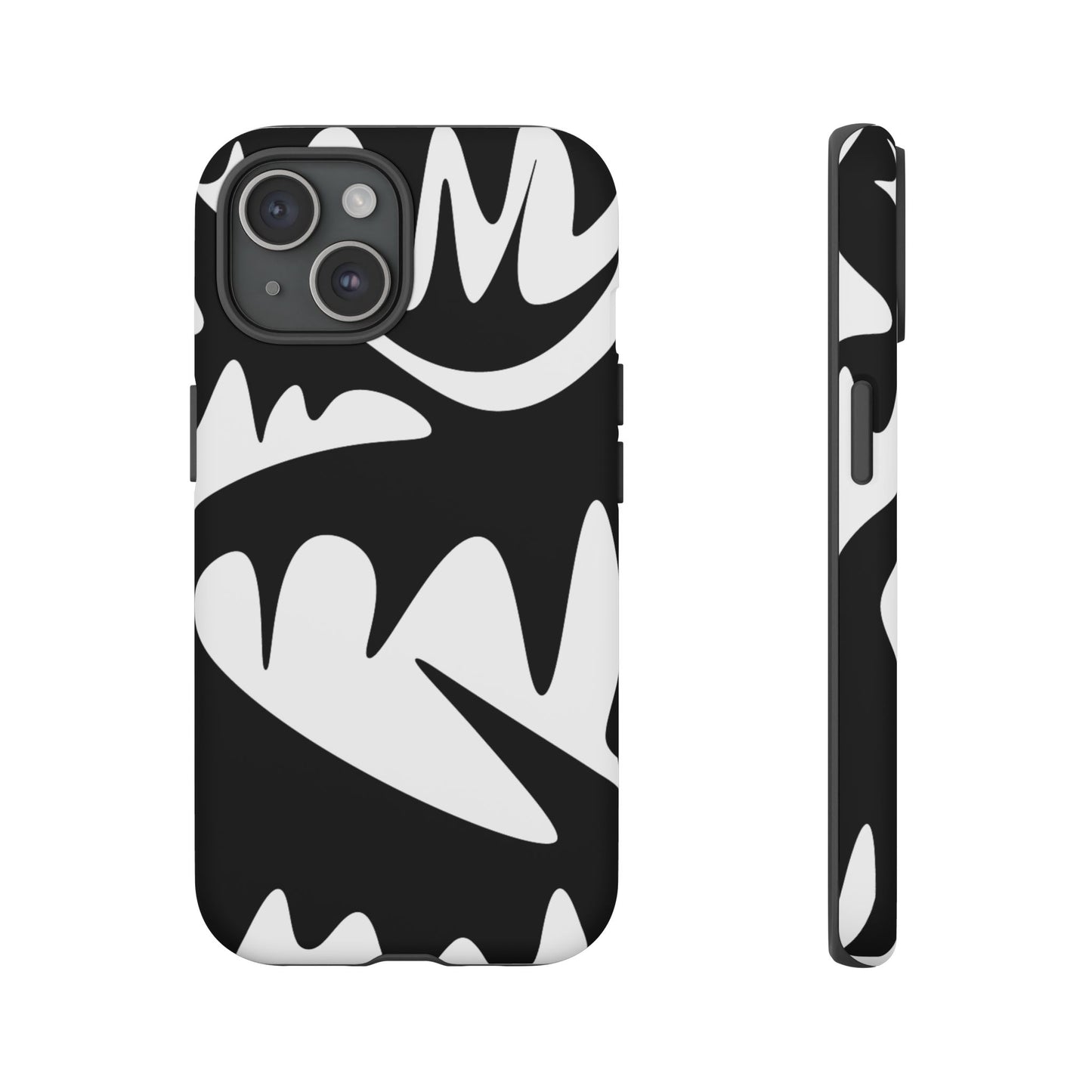 Tough Cases: Bold Black & White Monster Design Phone Case for Trendsetters