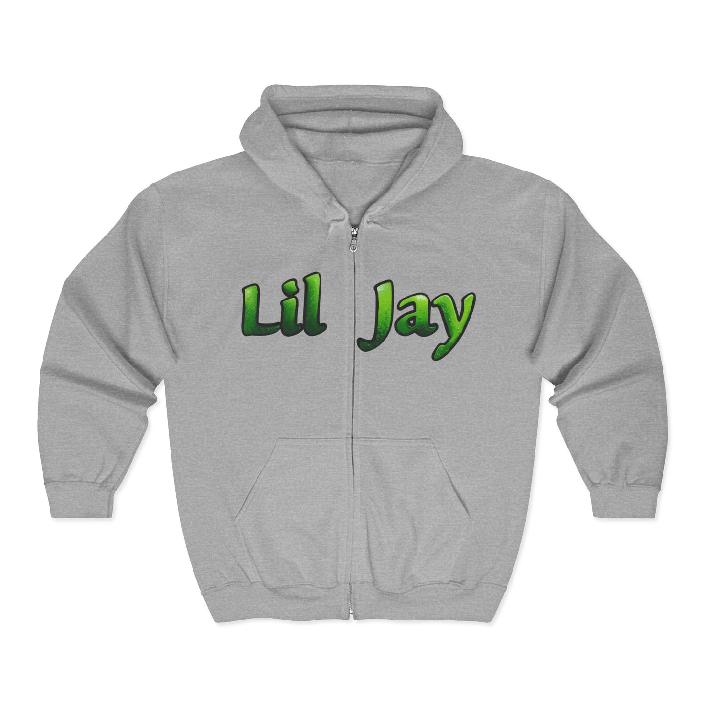 Customizable Unisex Zip Hoodie with 'Lil Jay' Design, Perfect for Casual Wear, Gift for Friends, Streetwear, Hip-Hop Style
