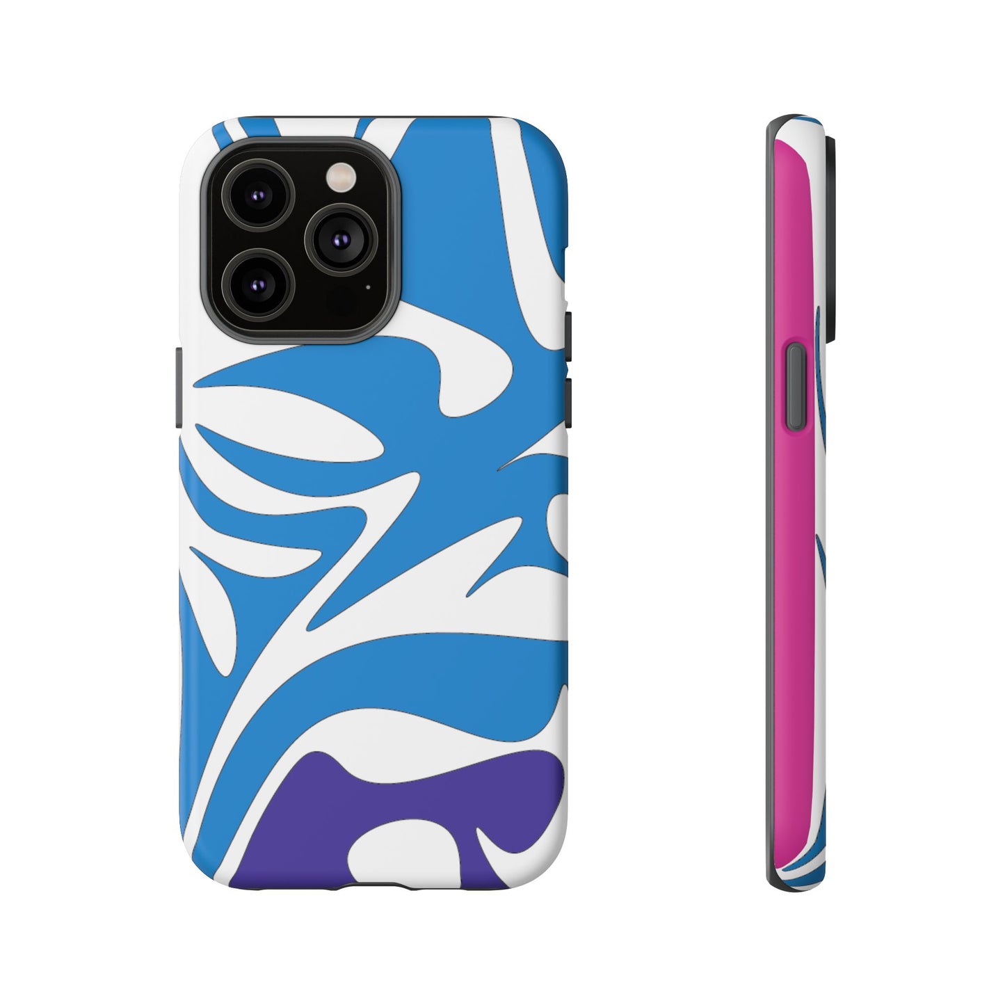 Stylish Tough Phone Case - Blue Abstract Design