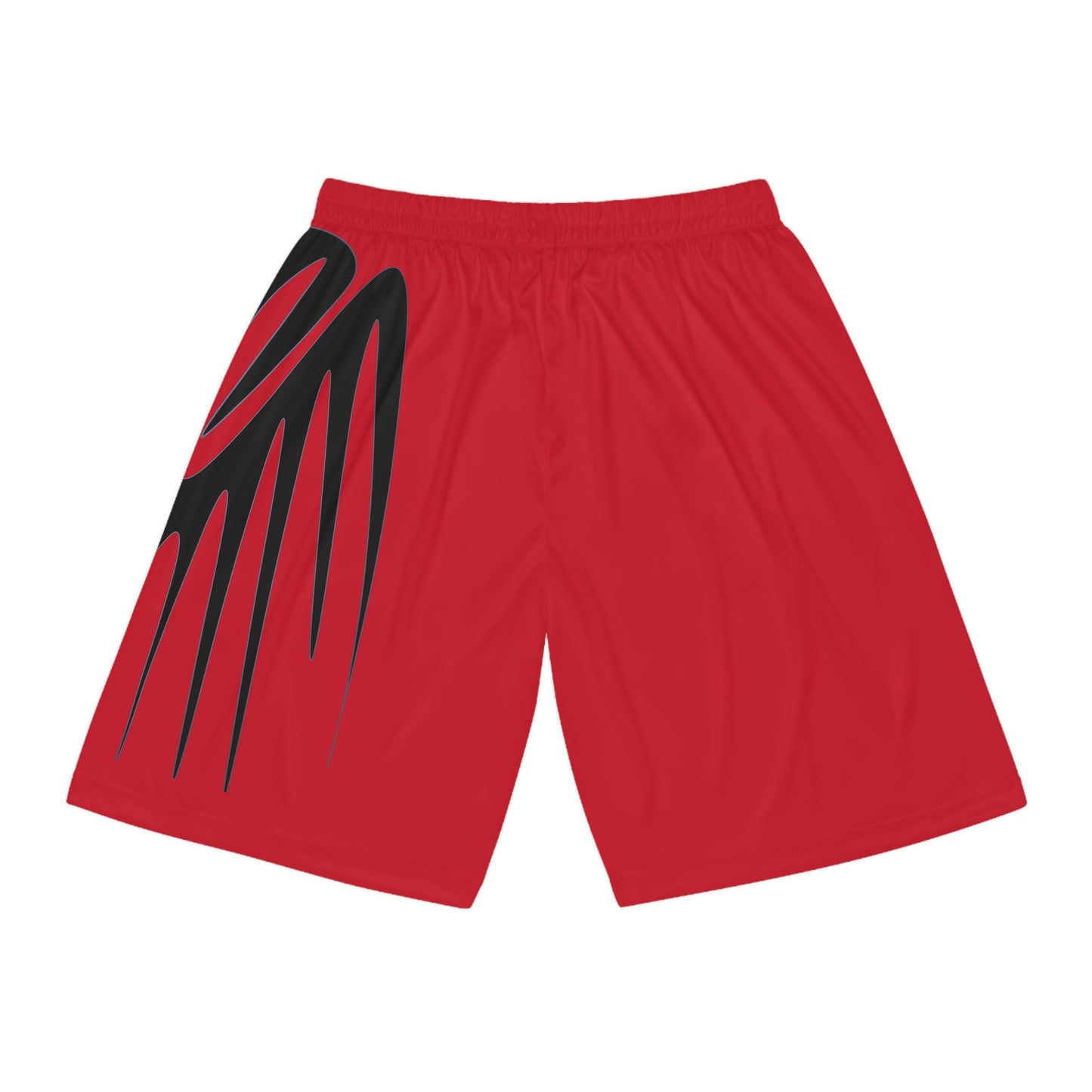 Dynamic Red Basketball Shorts with Striking Black Design