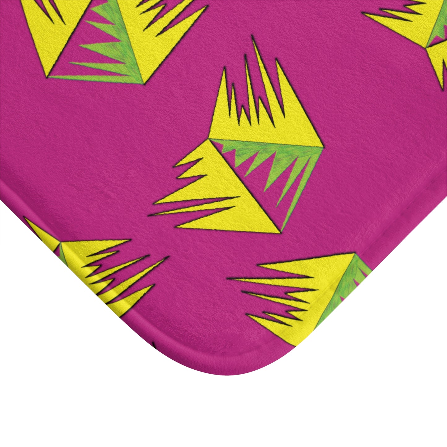 Vibrant Geometric Bath Mat - Colorful Comfort for Your Bathroom