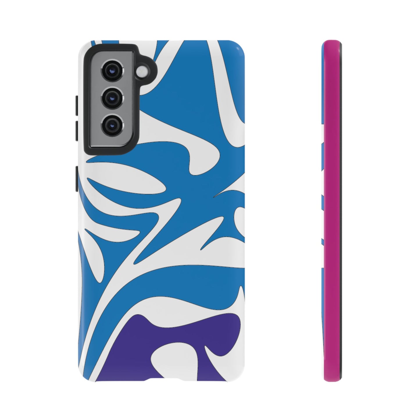 Stylish Tough Phone Case - Blue Abstract Design