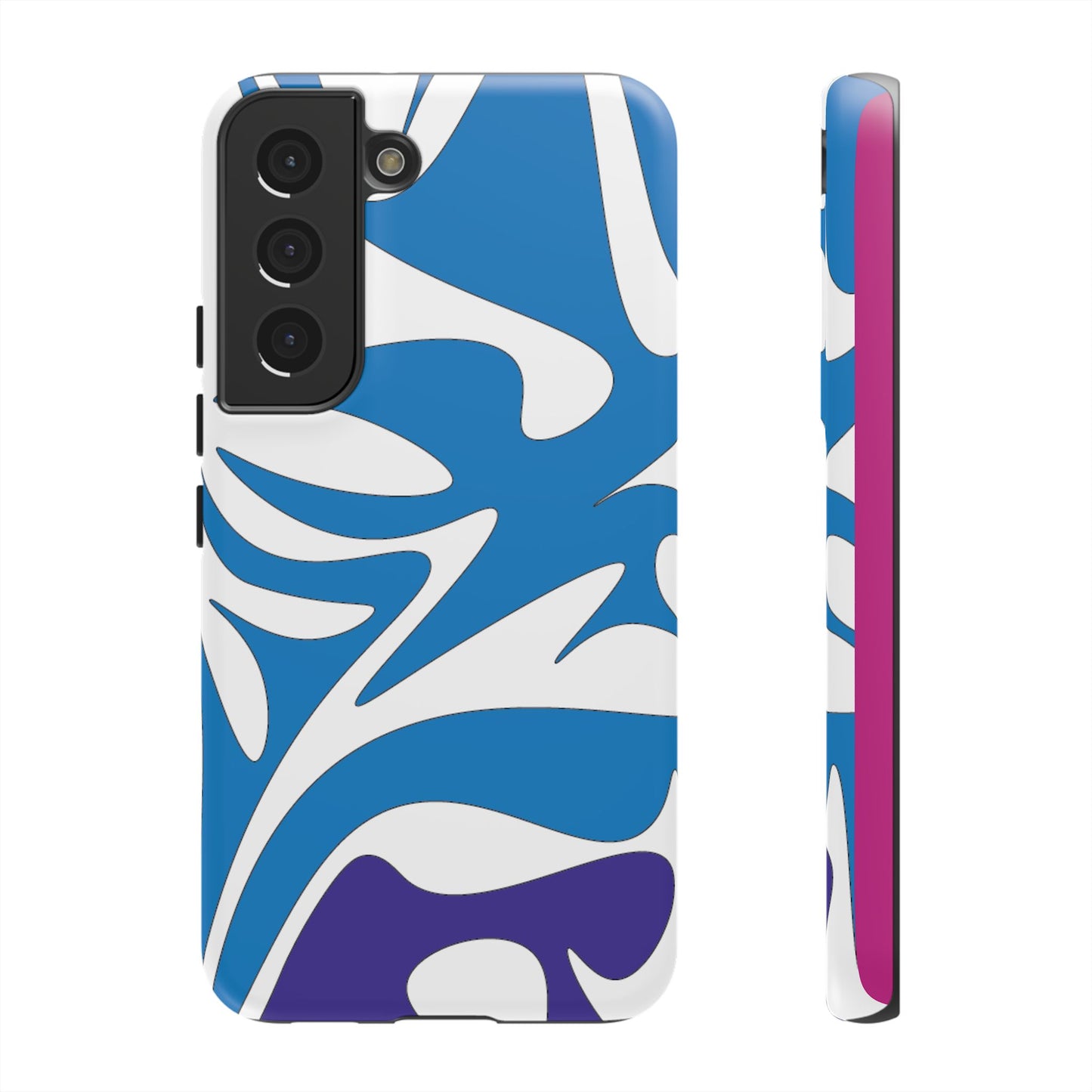 Stylish Tough Phone Case - Blue Abstract Design