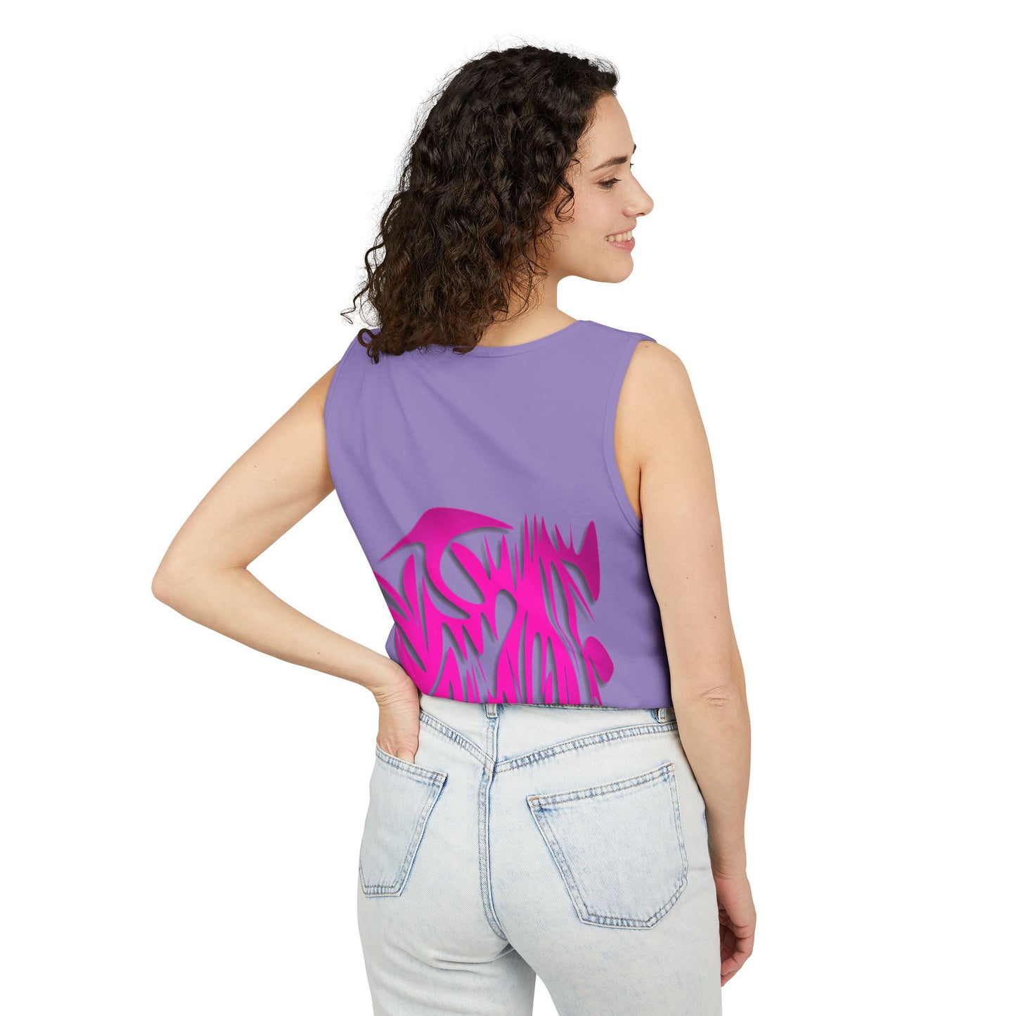 Vibrant Unisex Garment-Dyed Tank Top with Abstract Design