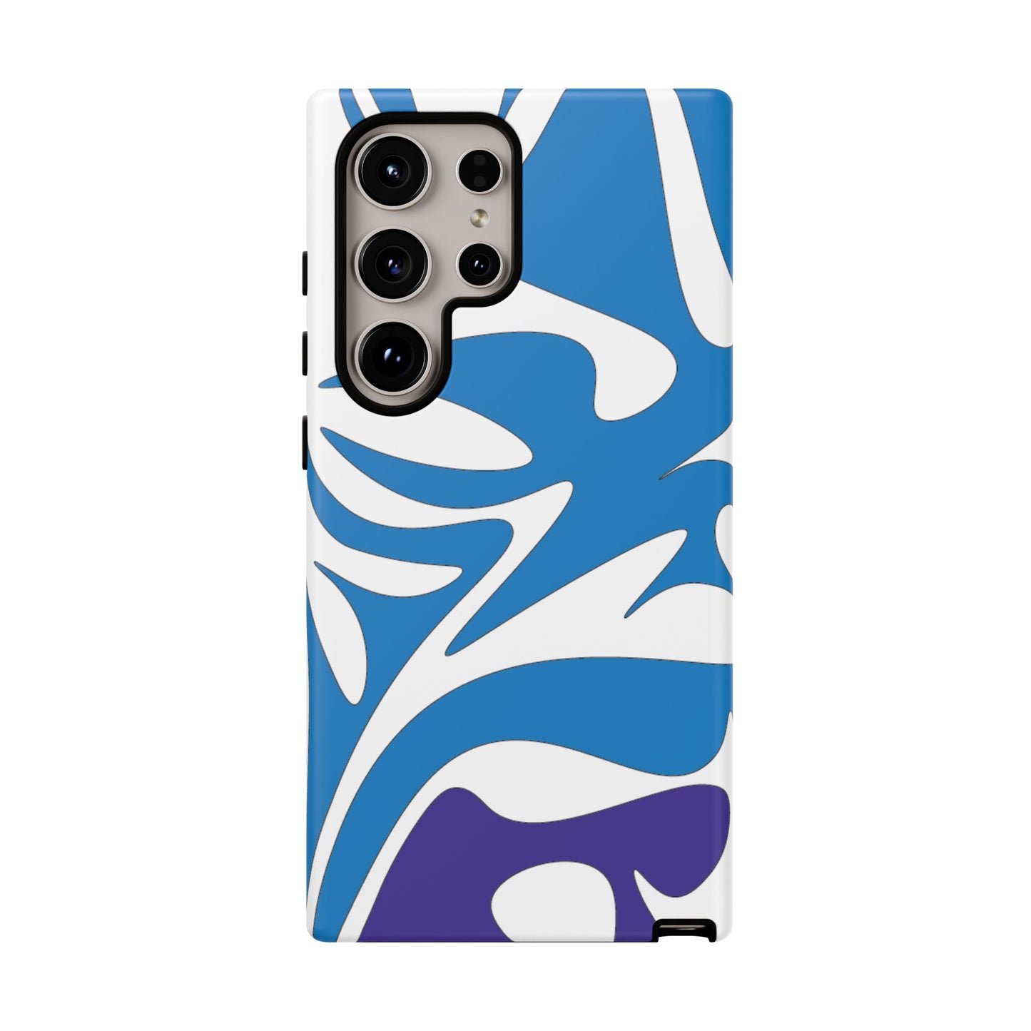 Stylish Tough Phone Case - Blue Abstract Design