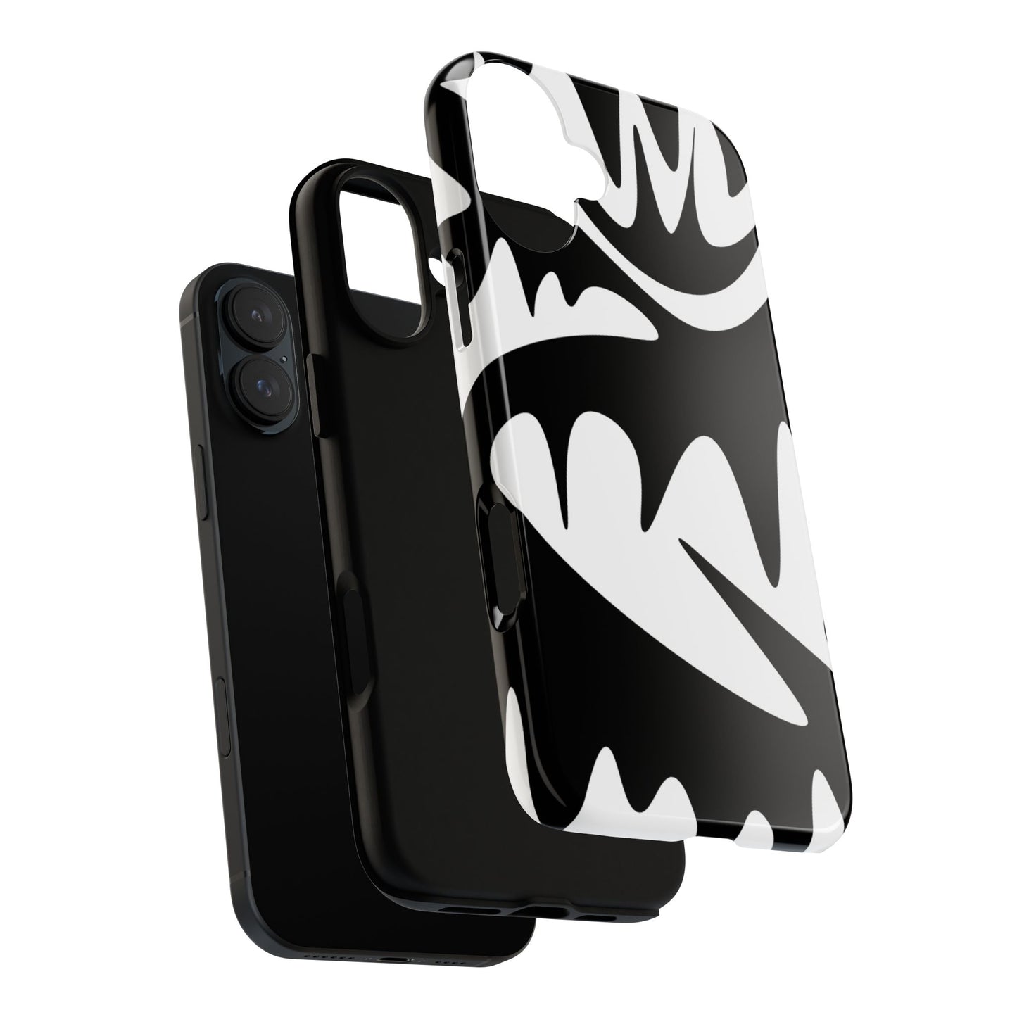 Tough Cases: Bold Black & White Monster Design Phone Case for Trendsetters