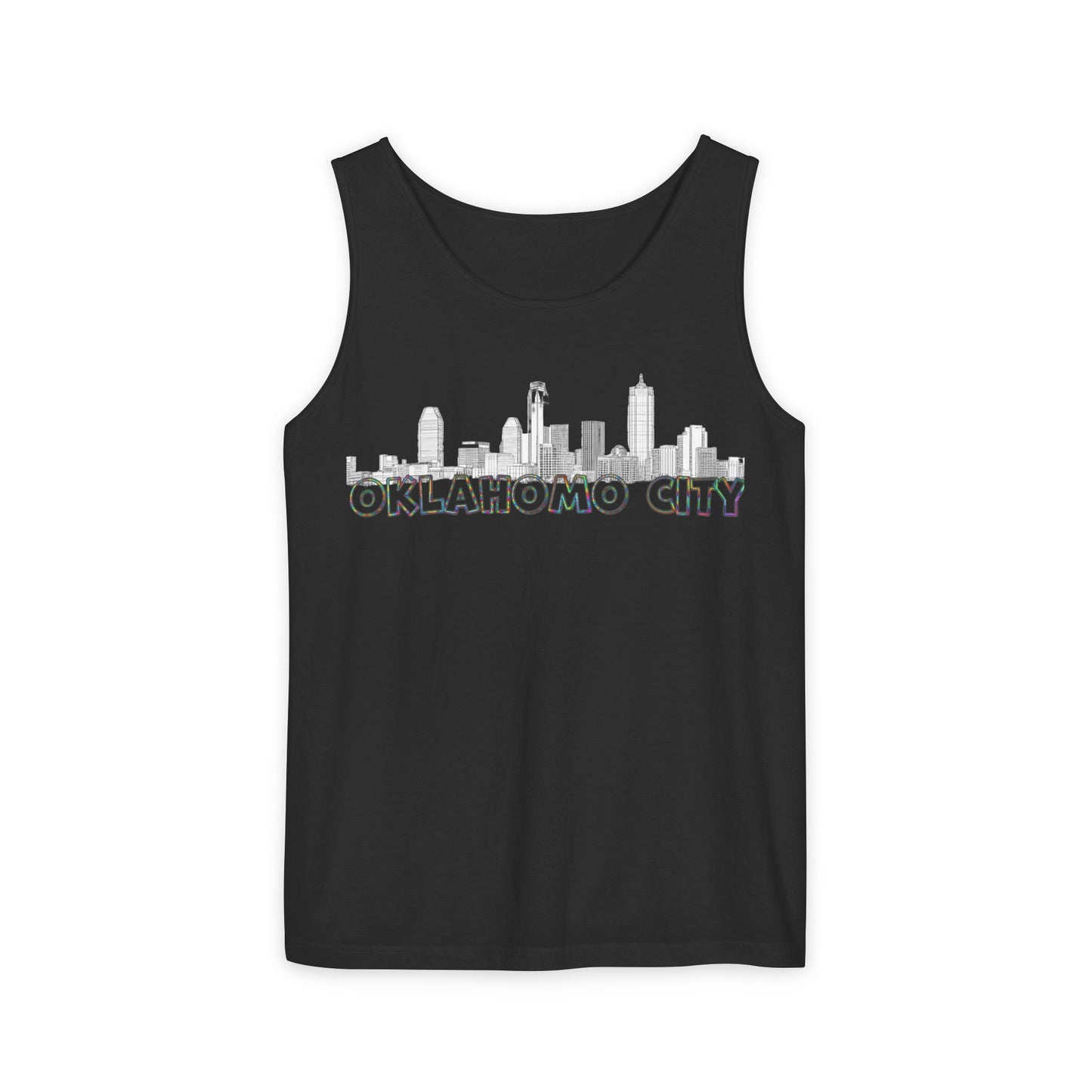 Oklahomo City Pride Skyline Unisex Tank Top, Casual Summer Wear, Travel Souvenir, Gift for Locals, City Pride Merchandise