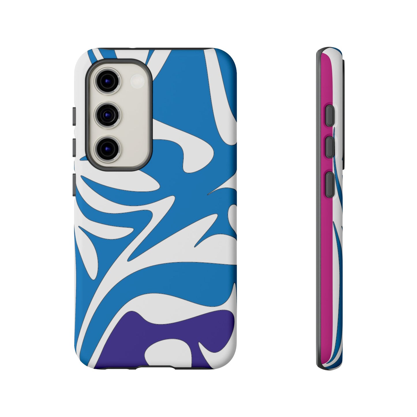 Stylish Tough Phone Case - Blue Abstract Design