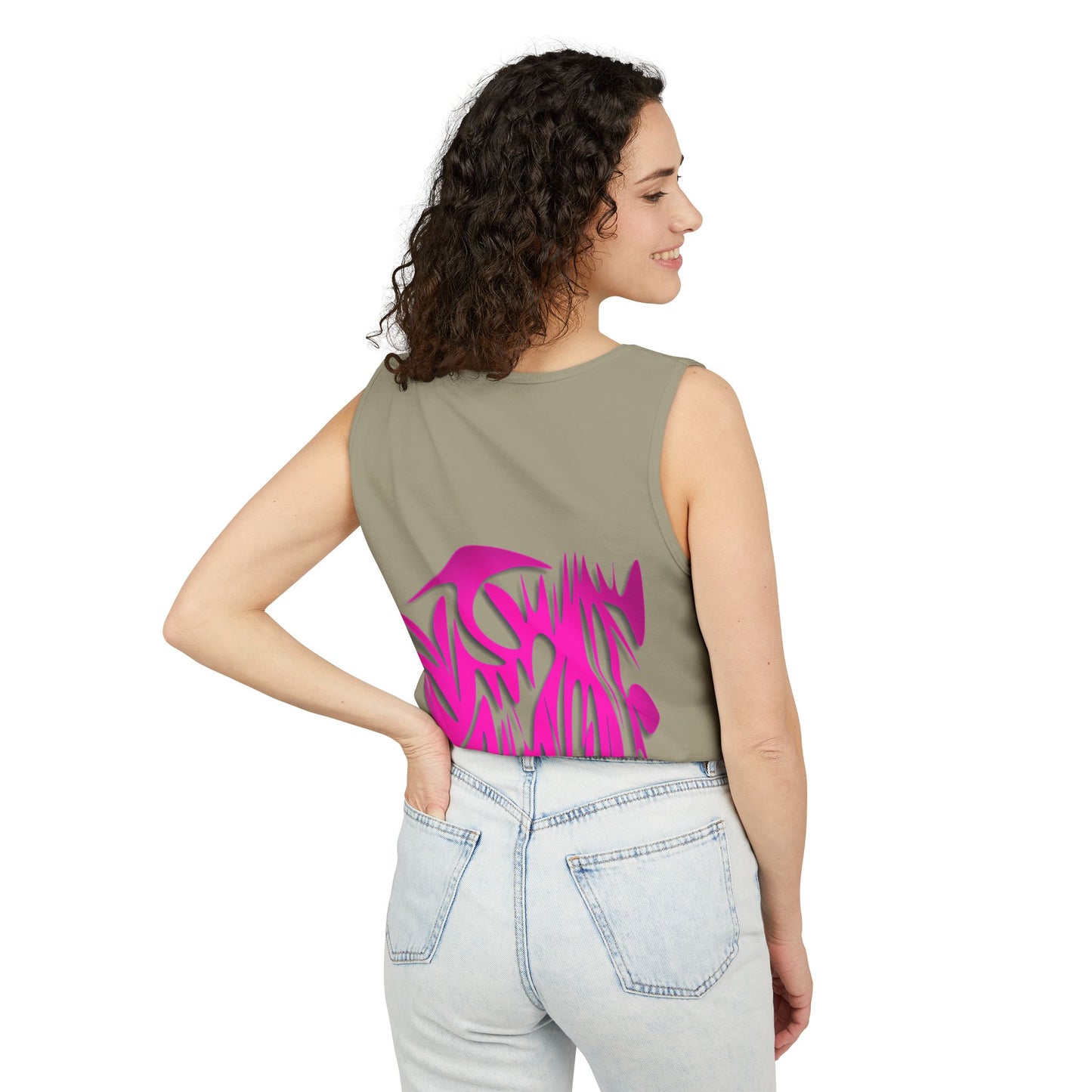 Vibrant Unisex Garment-Dyed Tank Top with Abstract Design