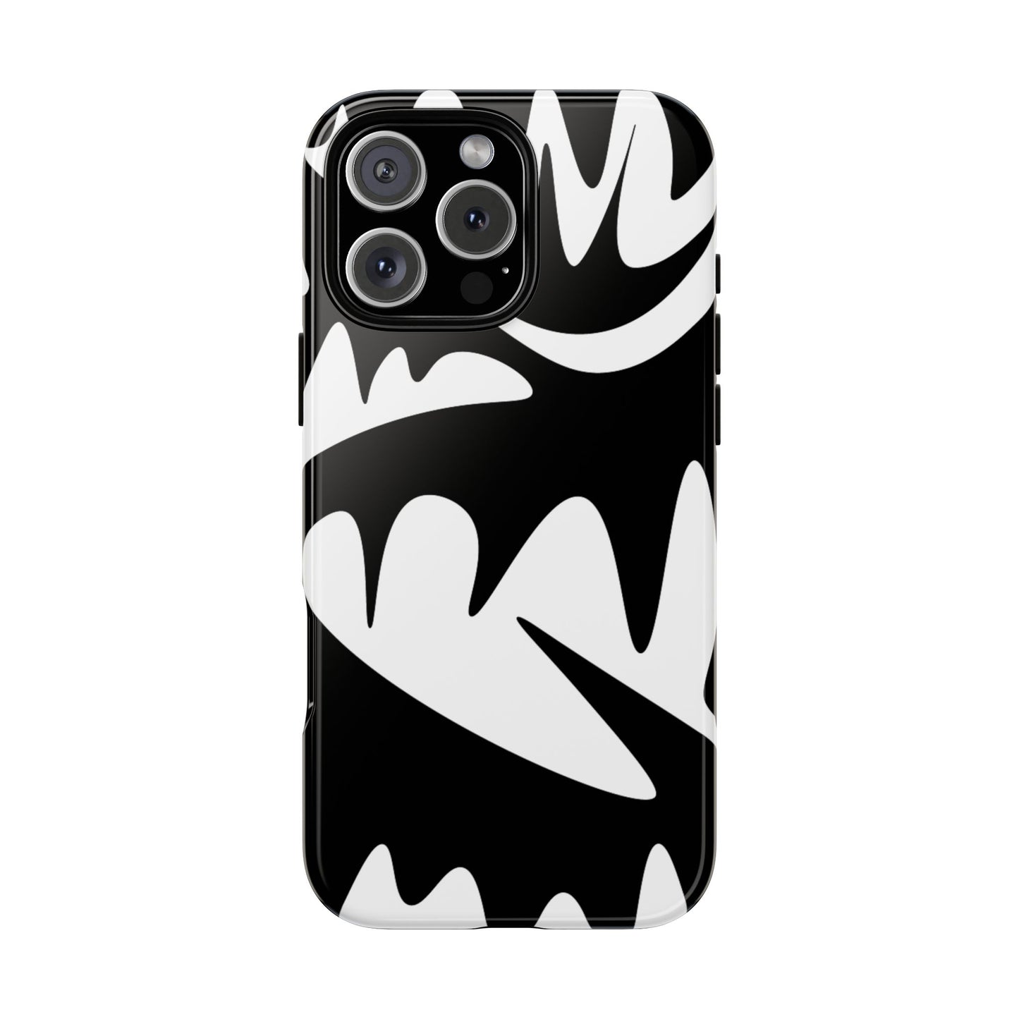 Tough Cases: Bold Black & White Monster Design Phone Case for Trendsetters
