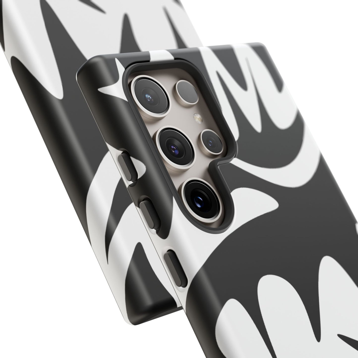 Tough Cases: Bold Black & White Monster Design Phone Case for Trendsetters