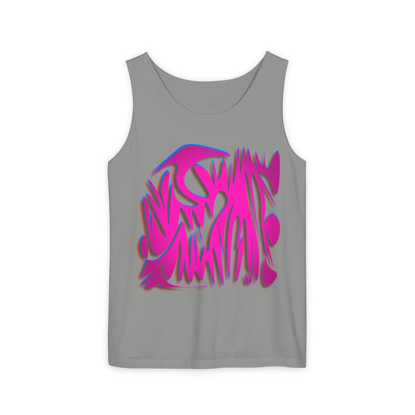 Vibrant Unisex Garment-Dyed Tank Top with Abstract Design