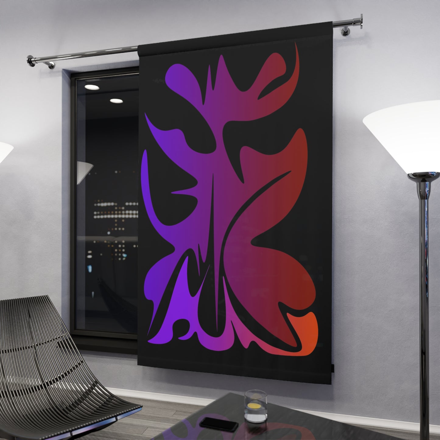 Abstract Gradient Window Curtains – Modern Home Decor, Stylish Privacy Panel