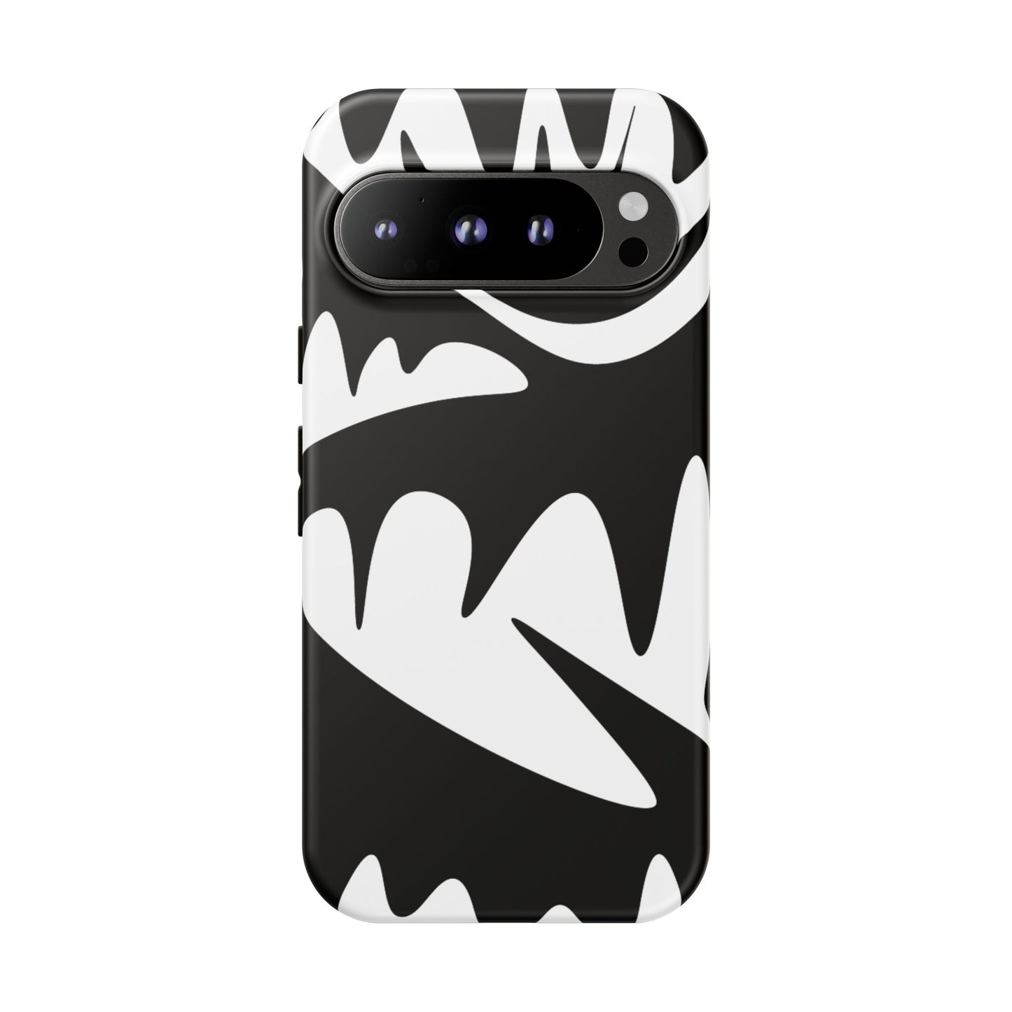 Tough Cases: Bold Black & White Monster Design Phone Case for Trendsetters
