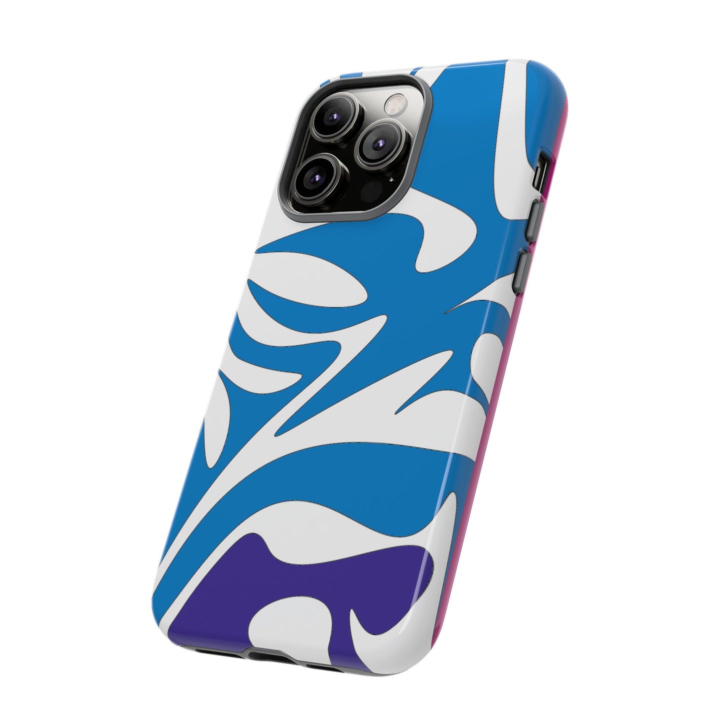 Stylish Tough Phone Case - Blue Abstract Design