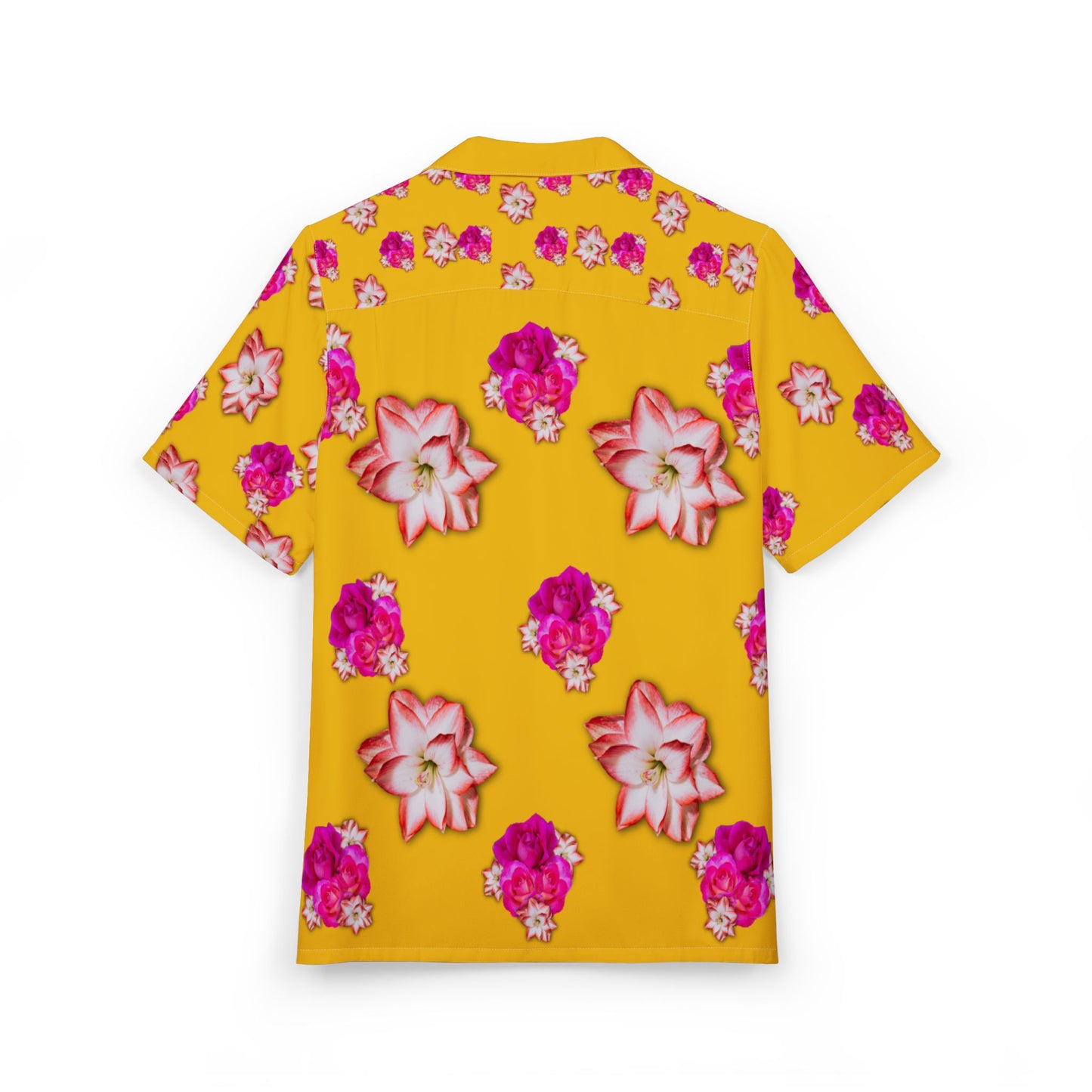 Tropical Floral Unisex Hawaiian Shirt - Bright Yellow Summer Vibes
