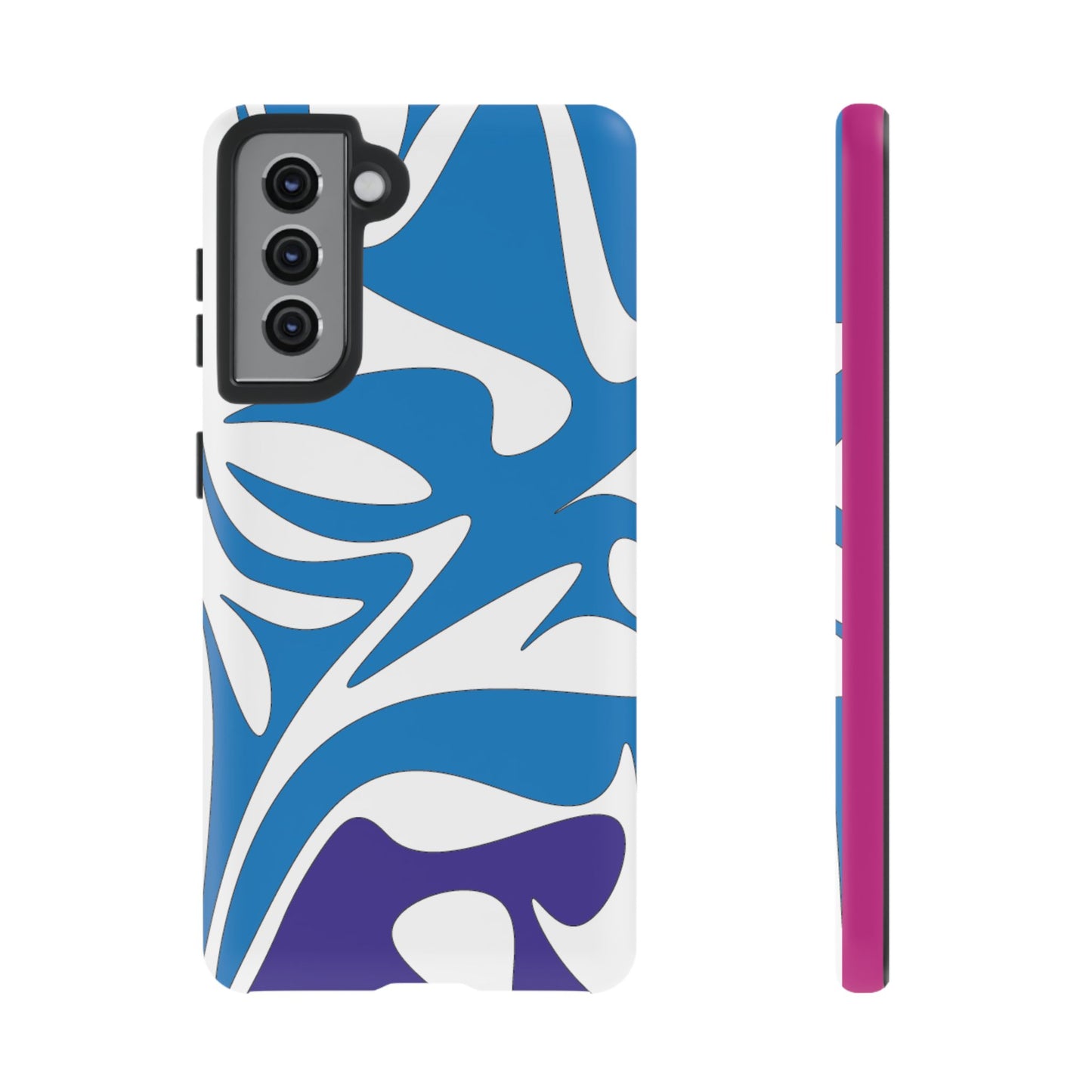 Stylish Tough Phone Case - Blue Abstract Design