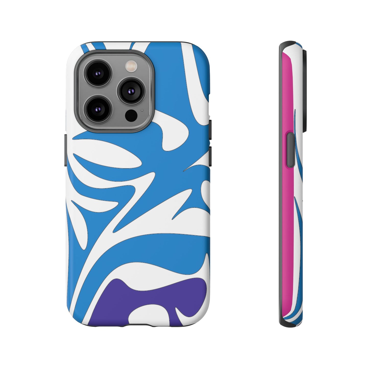 Stylish Tough Phone Case - Blue Abstract Design