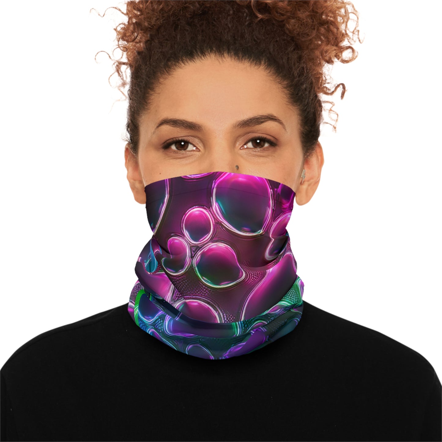 Colorful Bubble Design Midweight Neck Gaiter for Outdoor Adventures