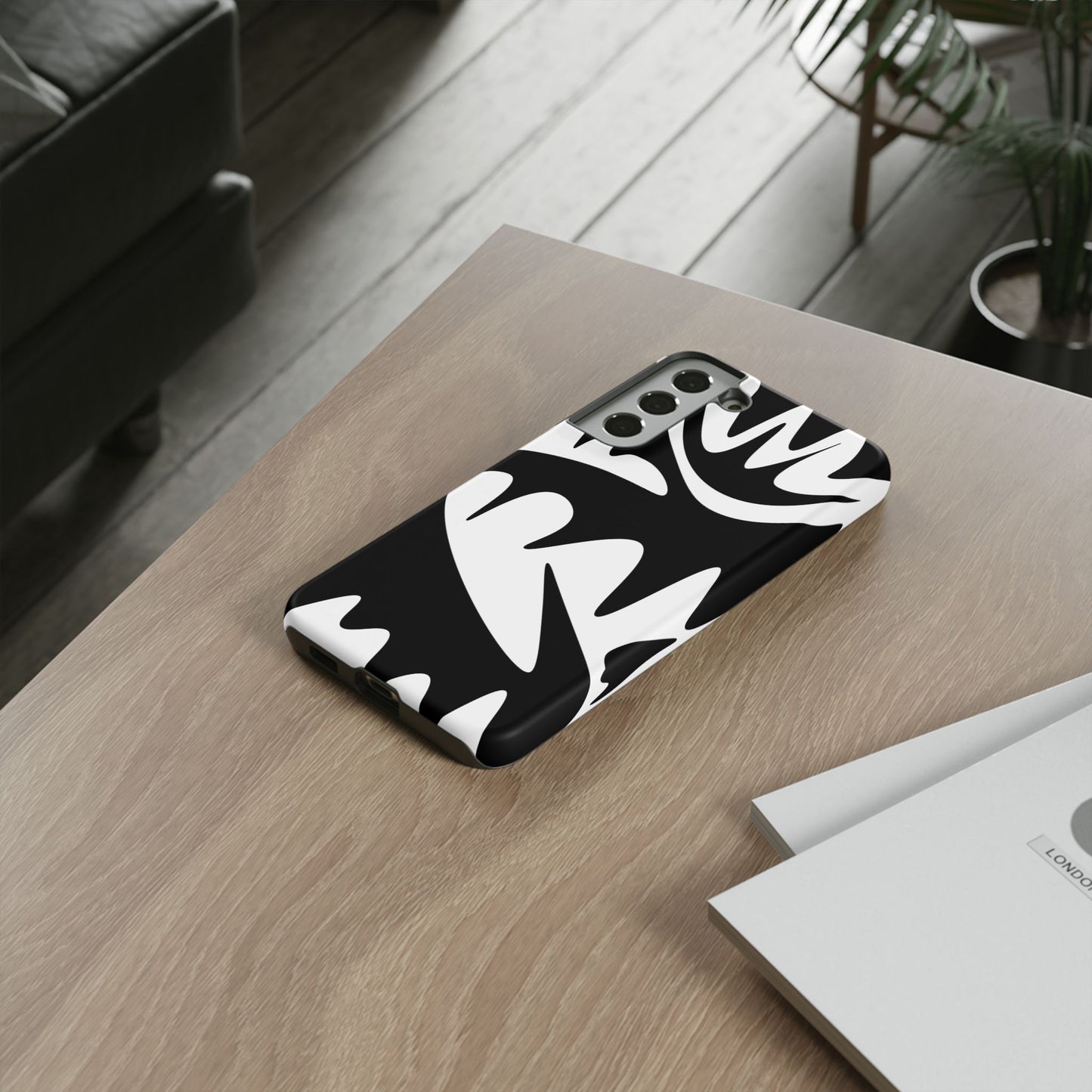 Tough Cases: Bold Black & White Monster Design Phone Case for Trendsetters