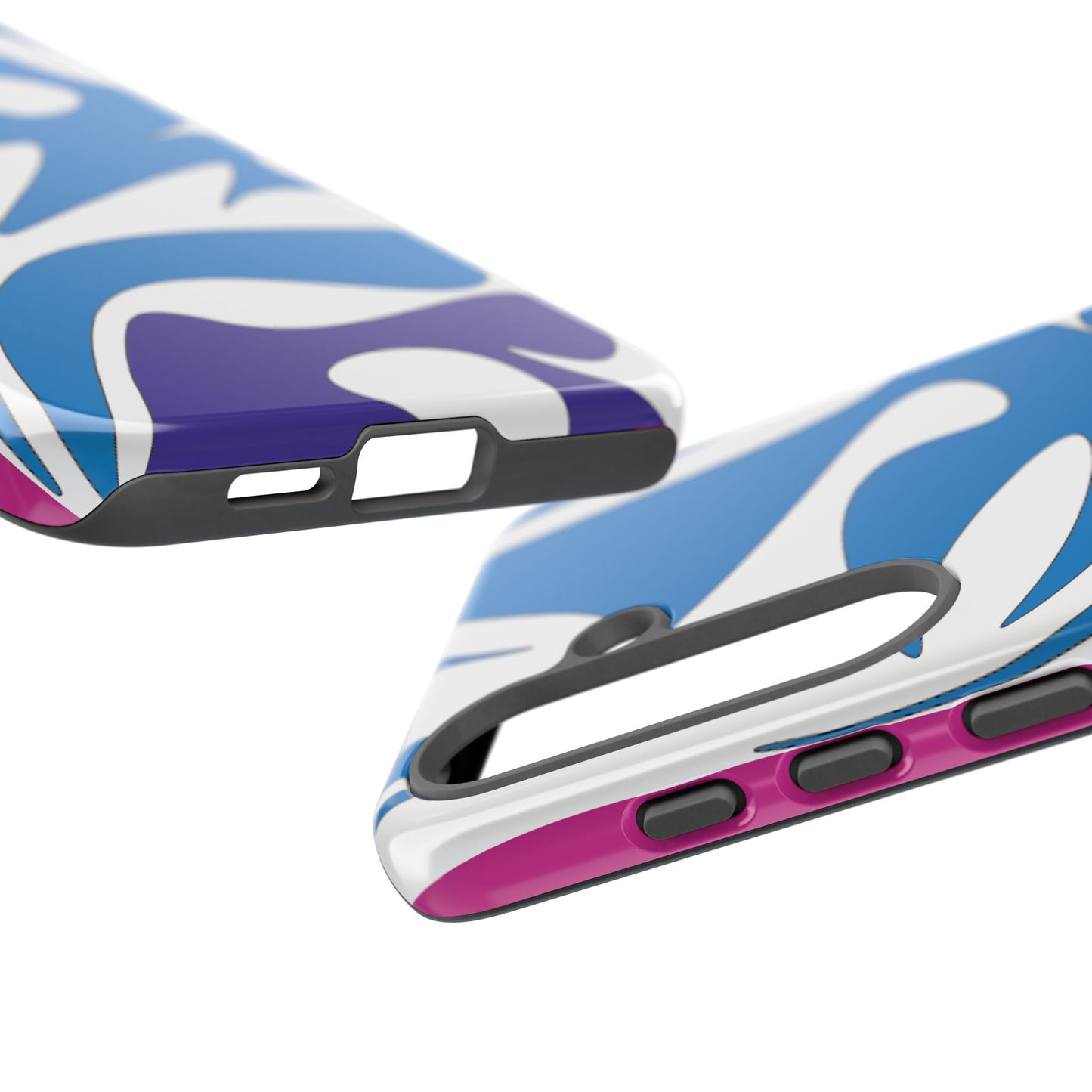 Stylish Tough Phone Case - Blue Abstract Design