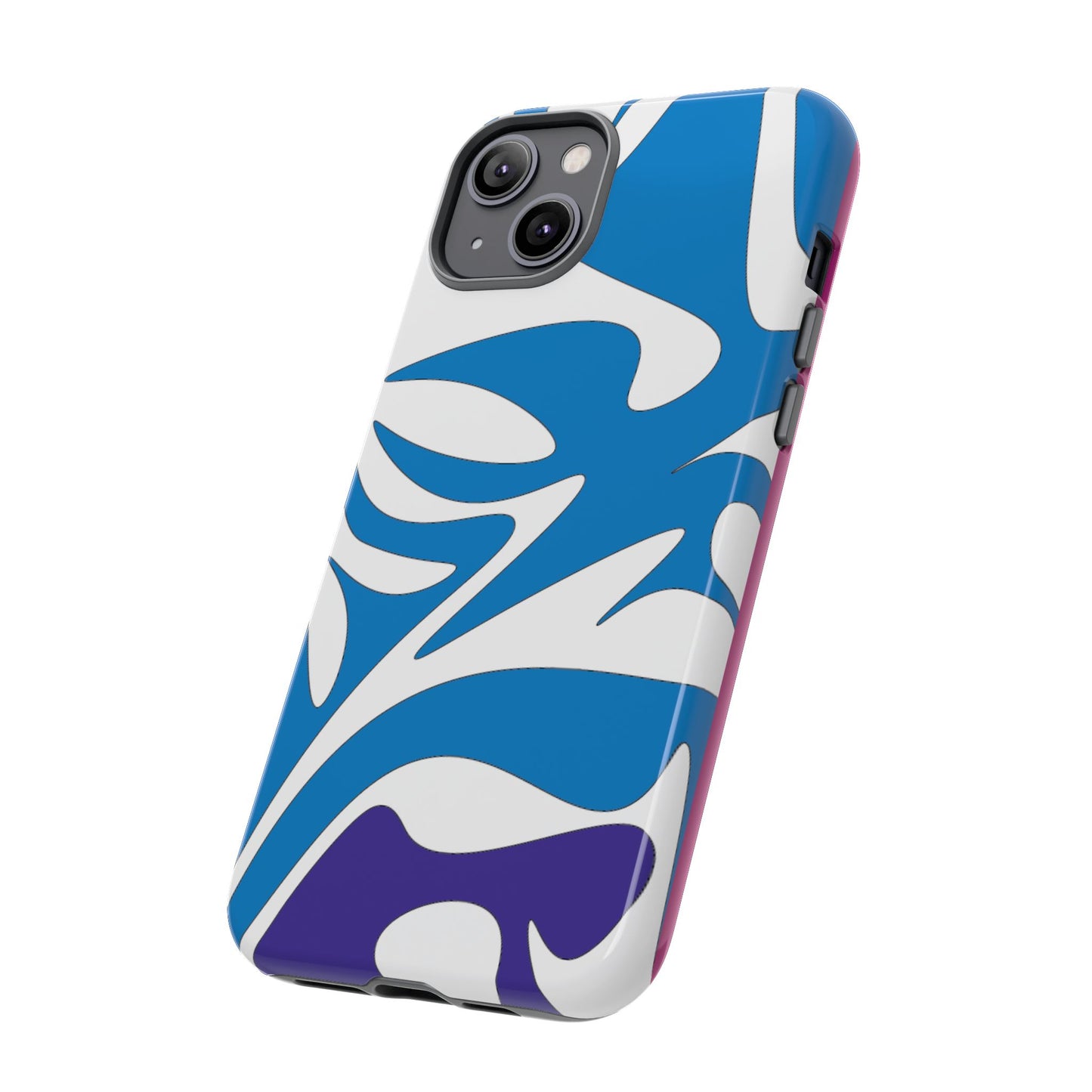 Stylish Tough Phone Case - Blue Abstract Design