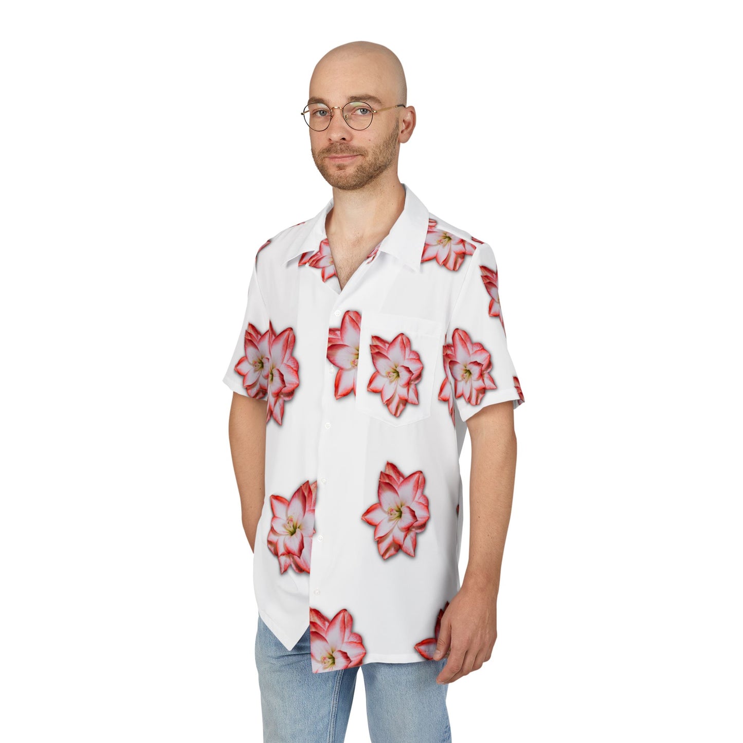Tropical Floral Unisex Hawaiian Button-Down Shirt - Perfect for Summer Celebrations