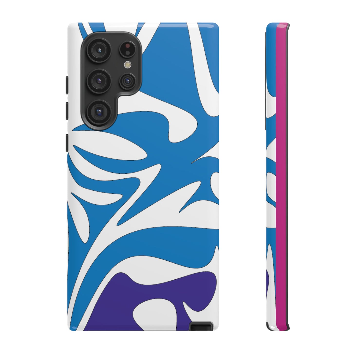 Stylish Tough Phone Case - Blue Abstract Design