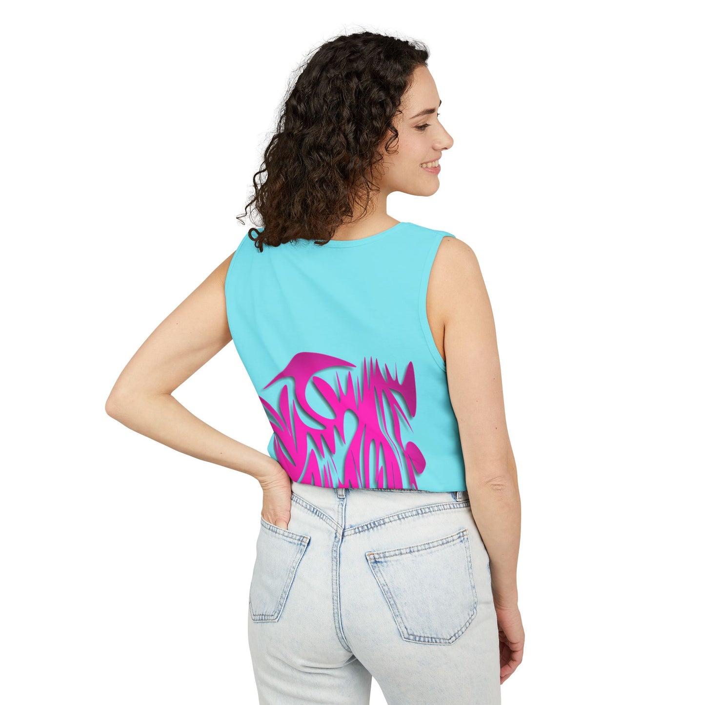 Vibrant Unisex Garment-Dyed Tank Top with Abstract Design