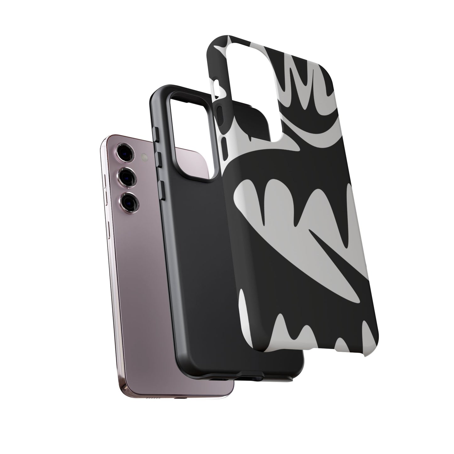 Tough Cases: Bold Black & White Monster Design Phone Case for Trendsetters