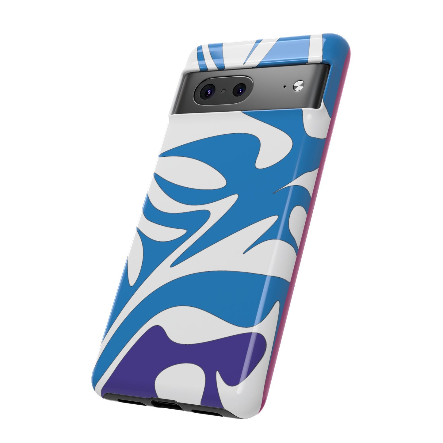 Stylish Tough Phone Case - Blue Abstract Design